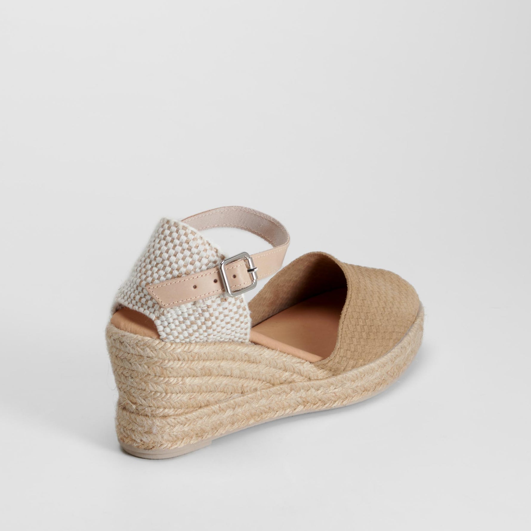 Alpargata cuña beige piel FOSCO