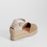 Alpargata cuña beige piel FOSCO