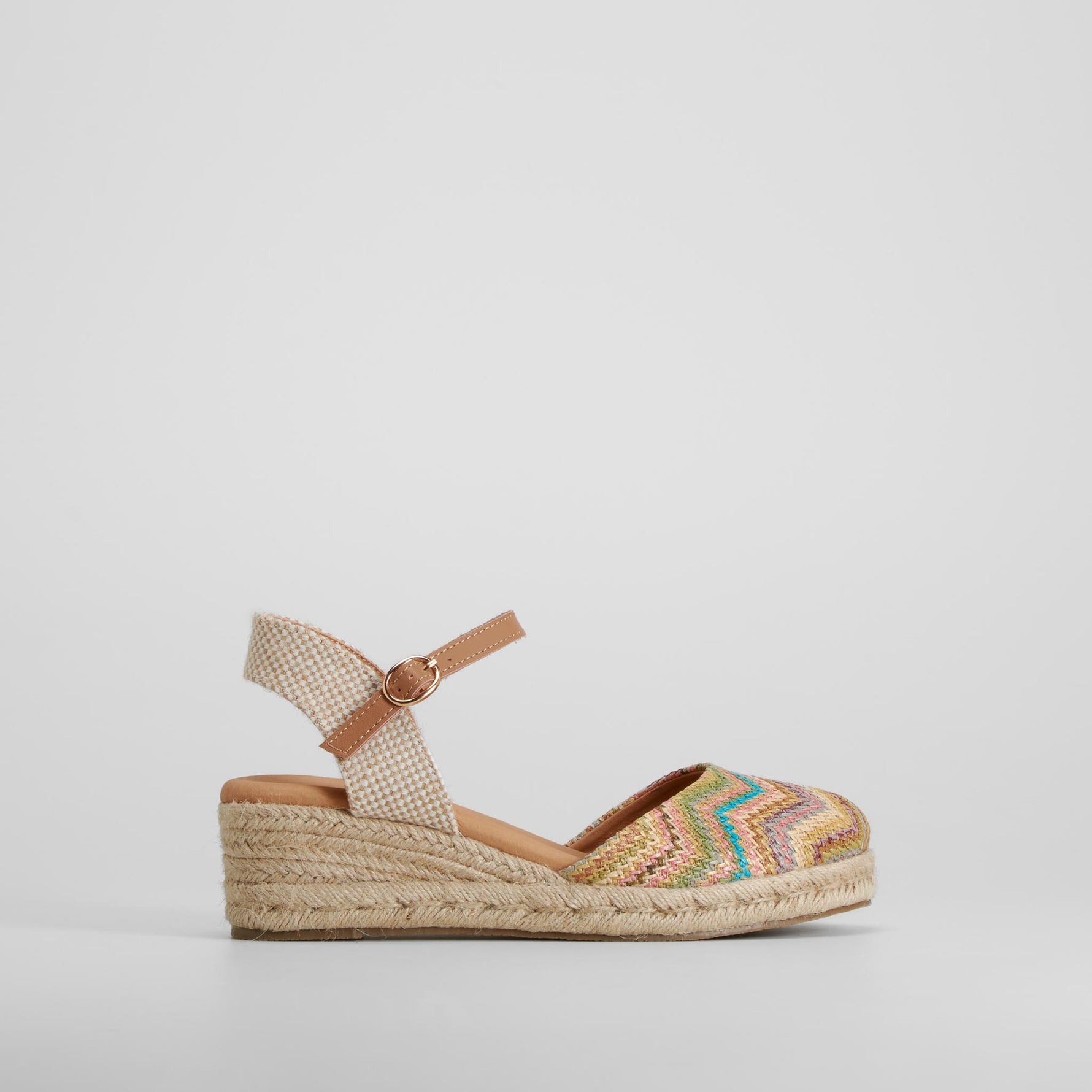 Sandalia cuña yute multicolor FOSCO