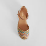 Sandalia cuña yute multicolor FOSCO