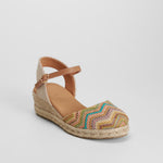 Sandalia cuña yute multicolor FOSCO