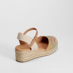 Sandalia cuña yute multicolor FOSCO