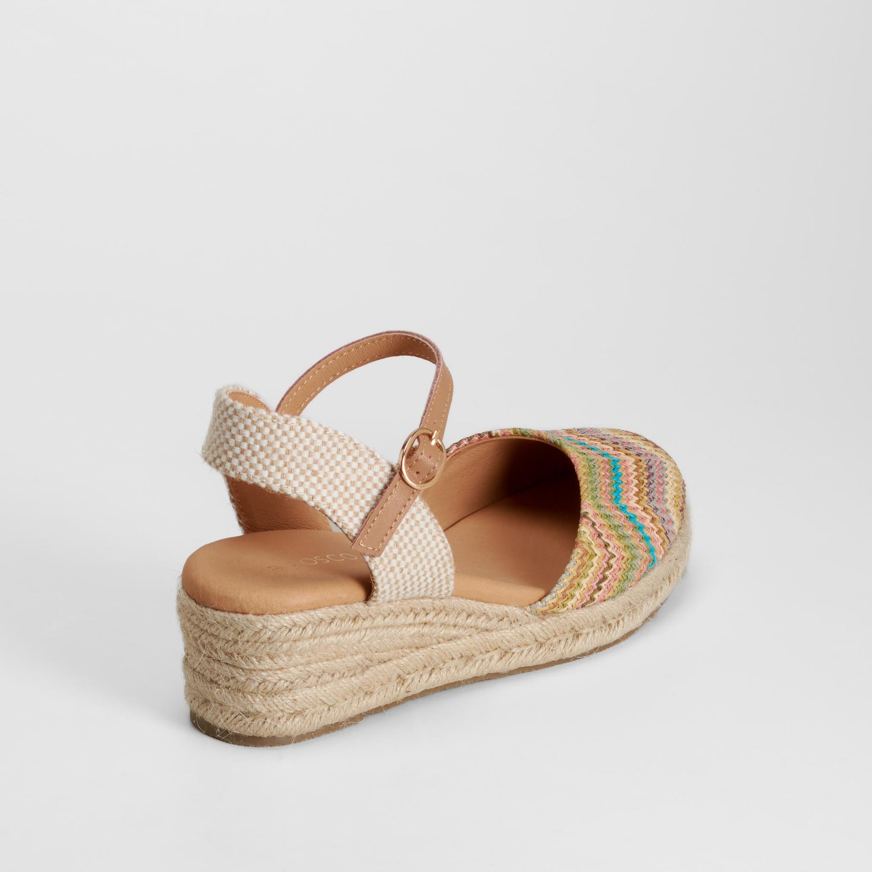 Sandalia cuña yute multicolor FOSCO