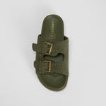 Sandalia bio tachas piel verde FOSCO