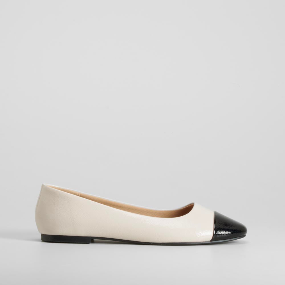 Bailarina beige punta negra PICCOLA PIU