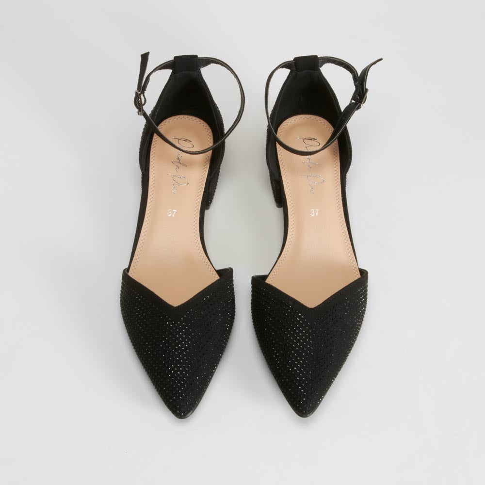 Zapato negro elegante con tacón bajo PICCOLA PIU