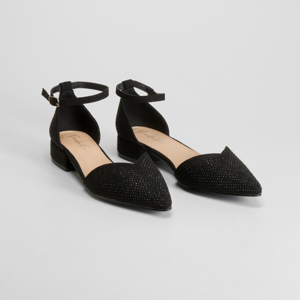 Zapato negro elegante con tacón bajo PICCOLA PIU