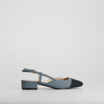 Zapato destalonado tacón medio azul PICCOLA PIU