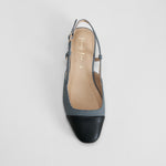 Zapato destalonado tacón medio azul PICCOLA PIU