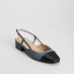 Zapato destalonado tacón medio azul PICCOLA PIU