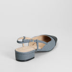 Zapato destalonado tacón medio azul PICCOLA PIU