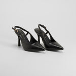 Zapato tacón negro brillo punta fina PICCOLA PIU