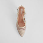 Zapato de salón tacón rejilla beige PICCOLA PIU