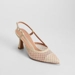 Zapato de salón tacón rejilla beige PICCOLA PIU