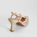 Zapato de salón tacón rejilla beige PICCOLA PIU