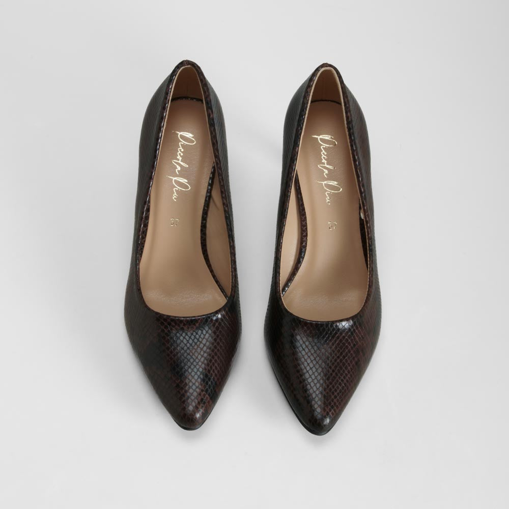 Zapato salón tacón alto marrón PICCOLA PIU