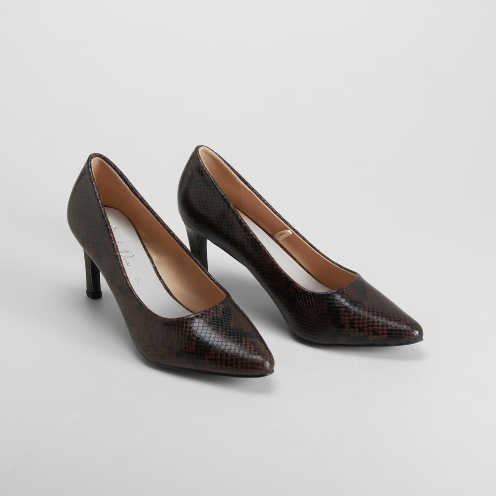 Zapato salón tacón alto marrón PICCOLA PIU
