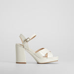 Sandalia plataforma tacón alto beige PICCOLA PIU