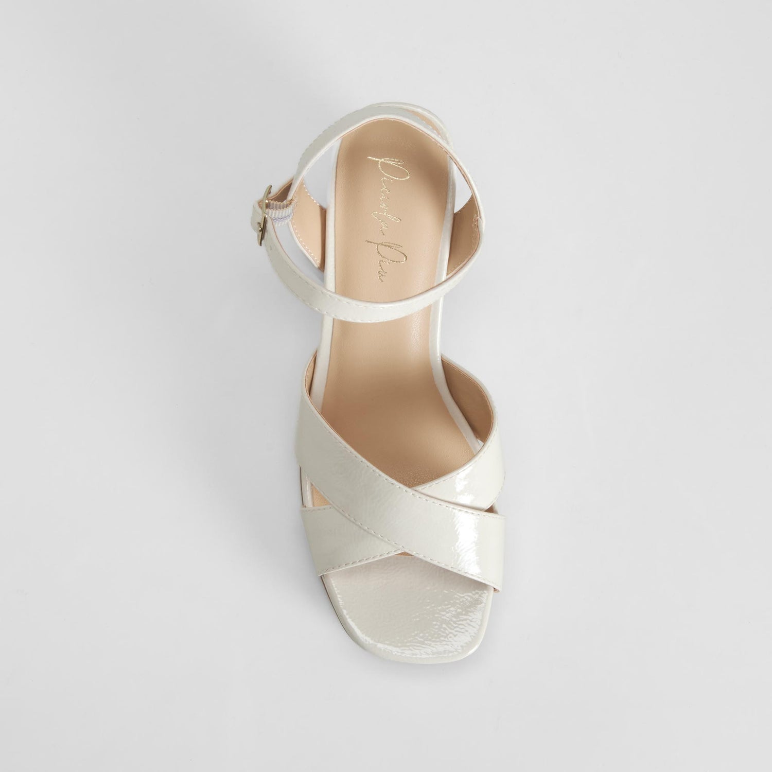 Sandalia plataforma tacón alto beige PICCOLA PIU