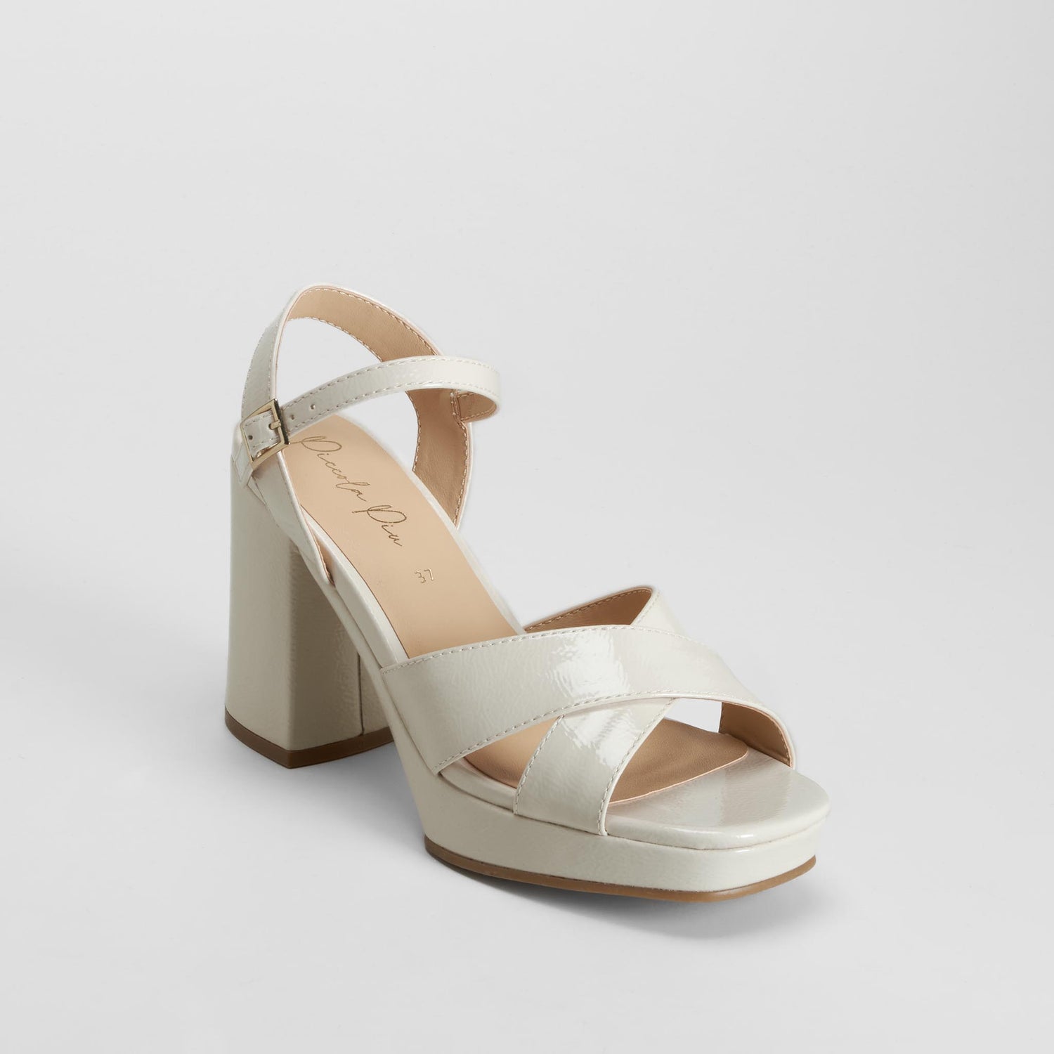 Sandalia plataforma tacón alto beige PICCOLA PIU