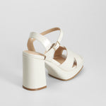 Sandalia plataforma tacón alto beige PICCOLA PIU