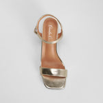 Sandalia tacón pulsera ajustable oro PICCOLA PIU