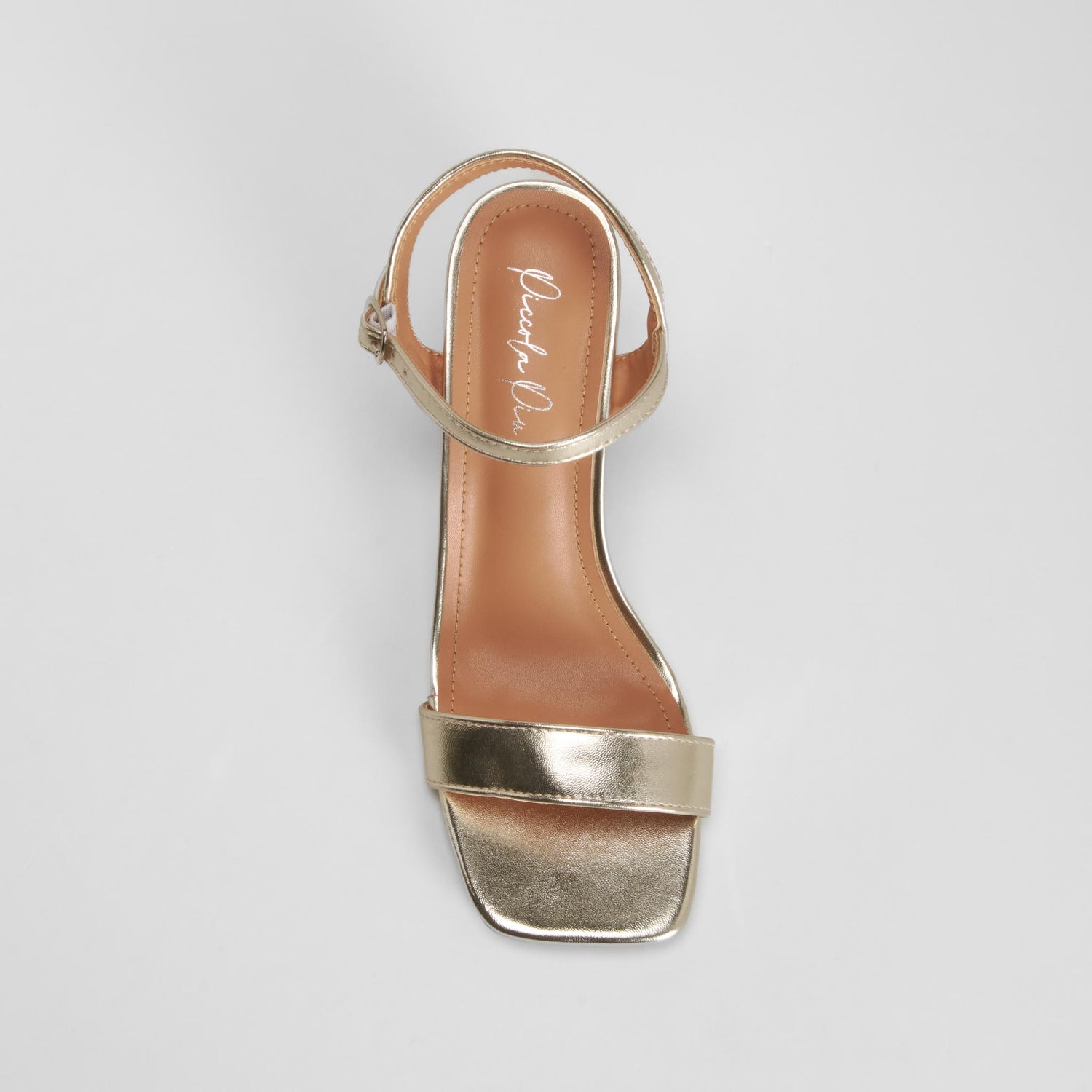 Sandalia tacón pulsera ajustable oro PICCOLA PIU