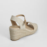 Sandalia yute cuña con trenza beige PICCOLA PIU