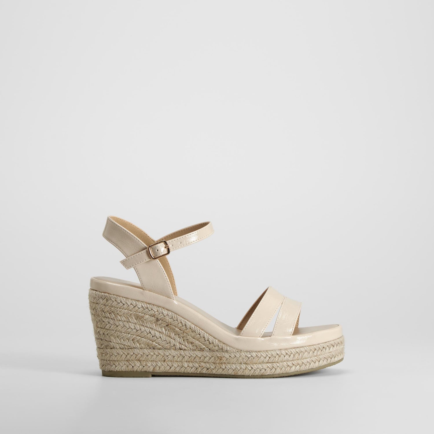 Sandalia yute cuña alta beige PICCOLA PIU