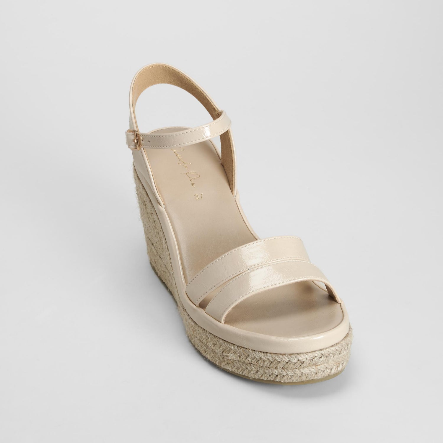 Sandalia yute cuña alta beige PICCOLA PIU