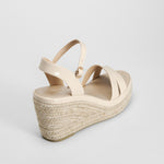Sandalia yute cuña alta beige PICCOLA PIU