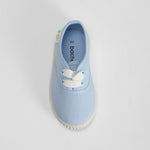 Zapatilla lona cordón bebé azul BACHE