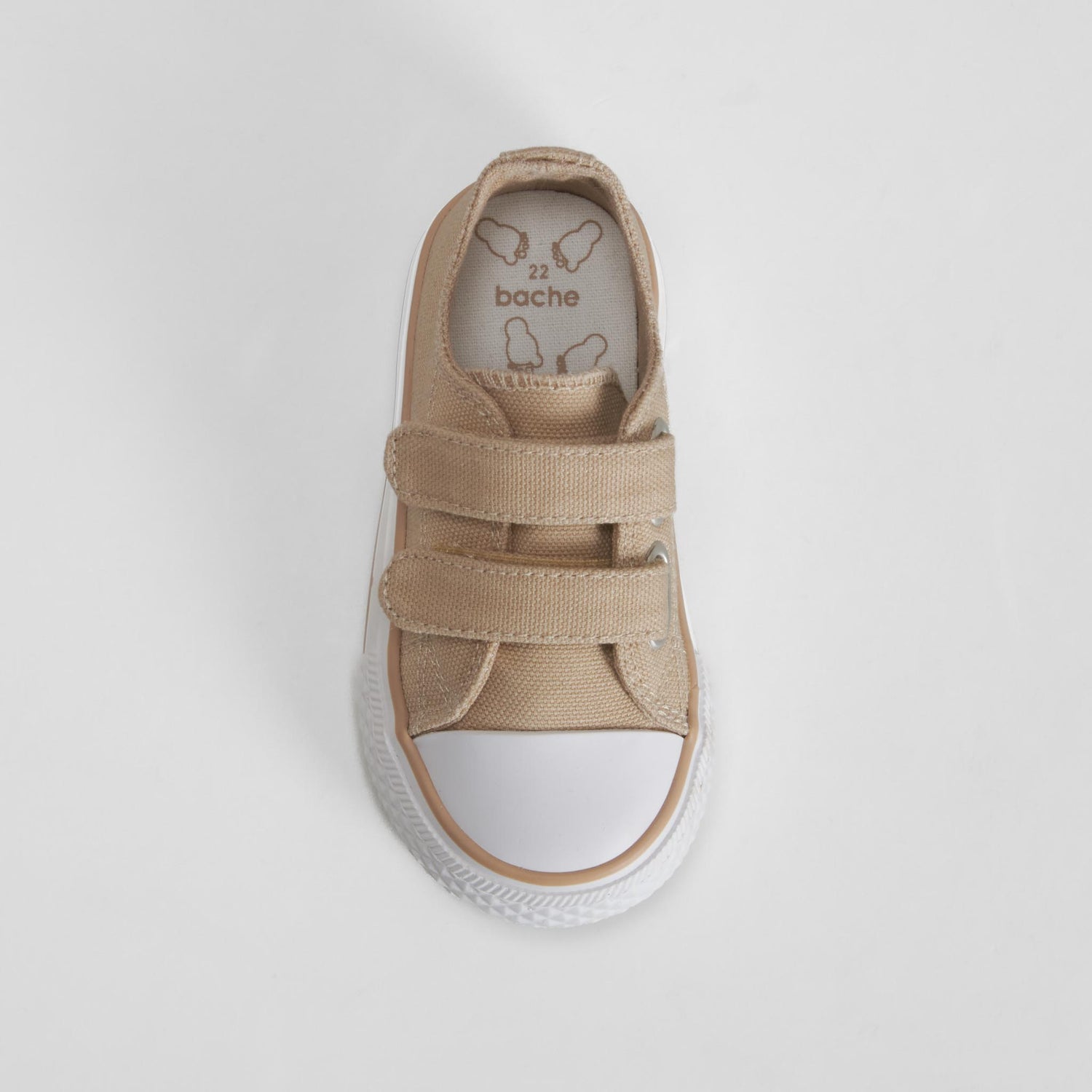 Zapatilla lona velcro bebé beige BACHE