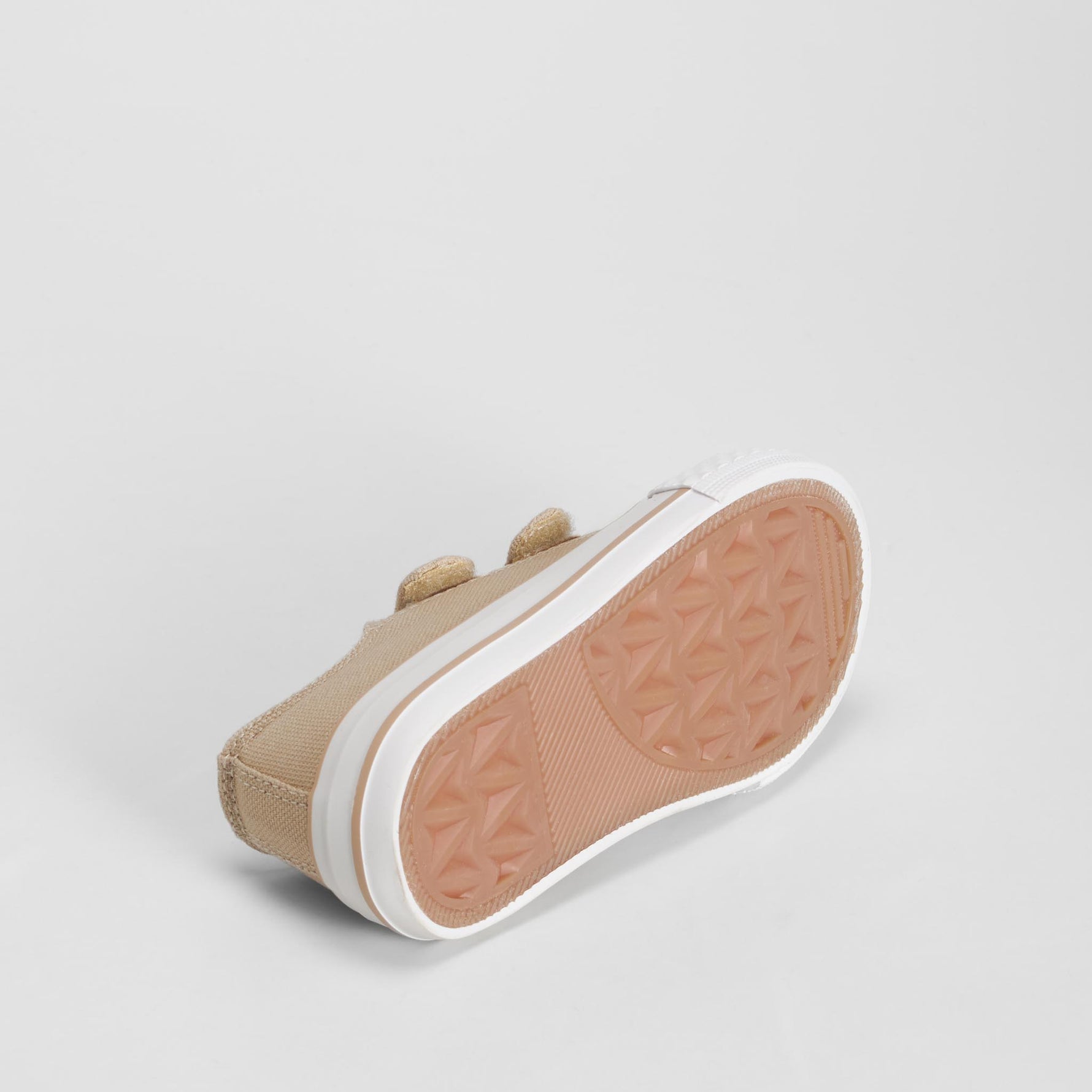 Zapatilla lona velcro bebé beige BACHE