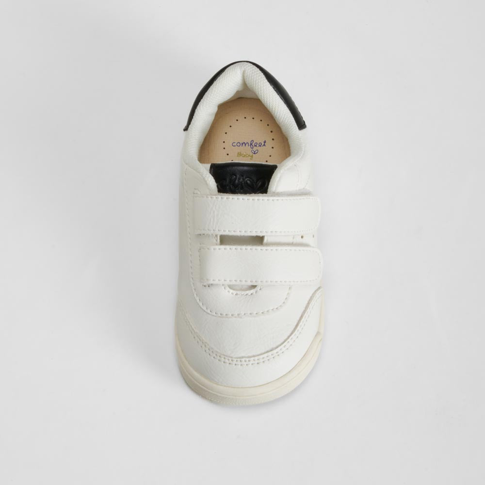 Zapatilla blanca barefoot velcro bebé COMFEET