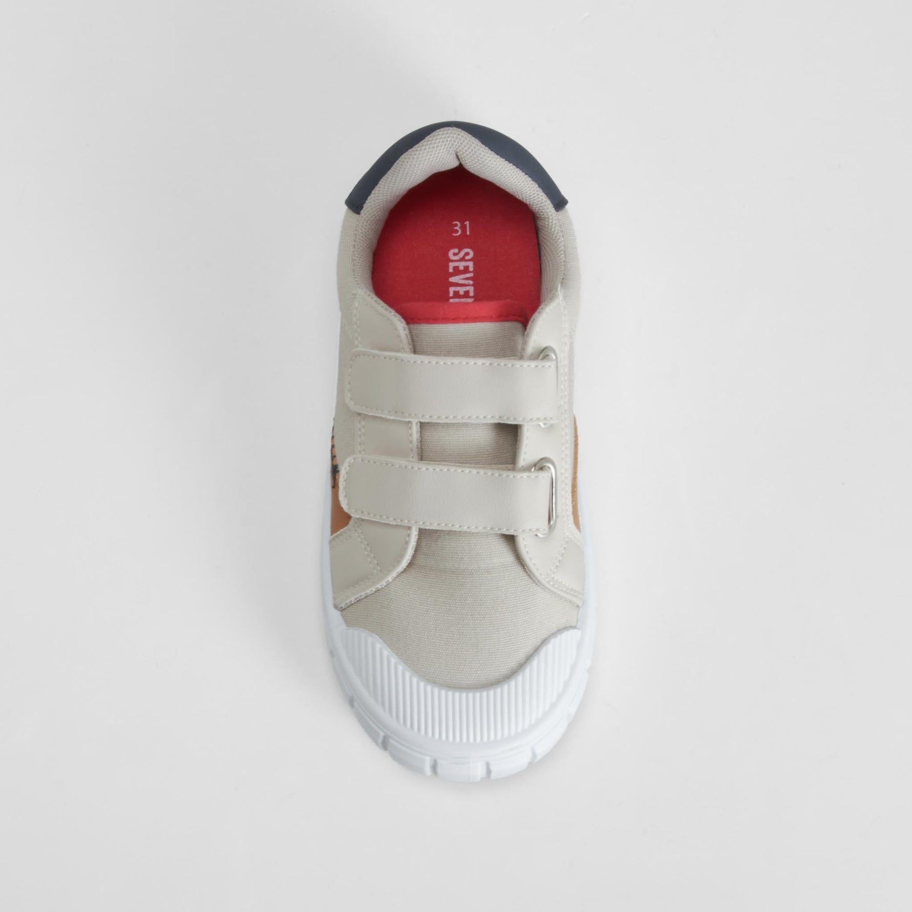 Zapatilla lona casual velcro ancha gris SEVEN FIVE