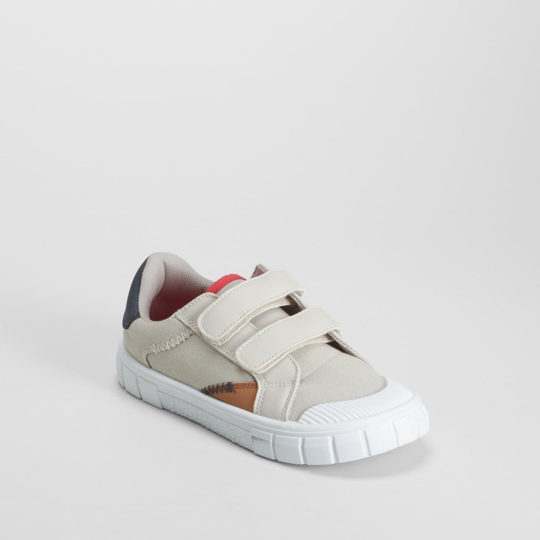 Zapatilla lona casual velcro ancha gris SEVEN FIVE