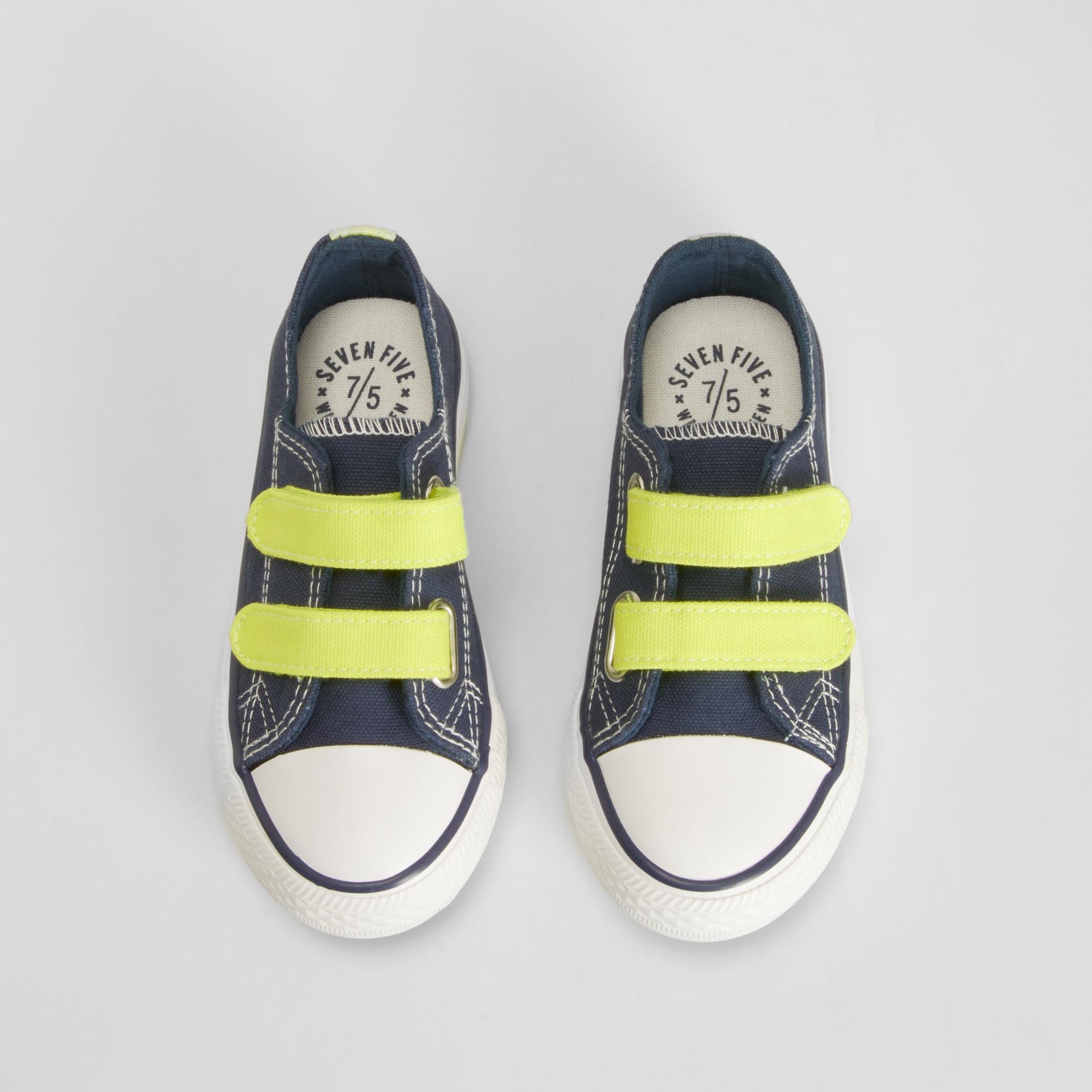 Zapatilla lona velcro amarilla y azul SEVEN FIVE