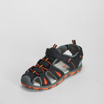 Sandalia deportiva detalles tiras negra SEVEN FIVE