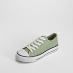 Zapatilla lona puntera verde SEVEN FIVE