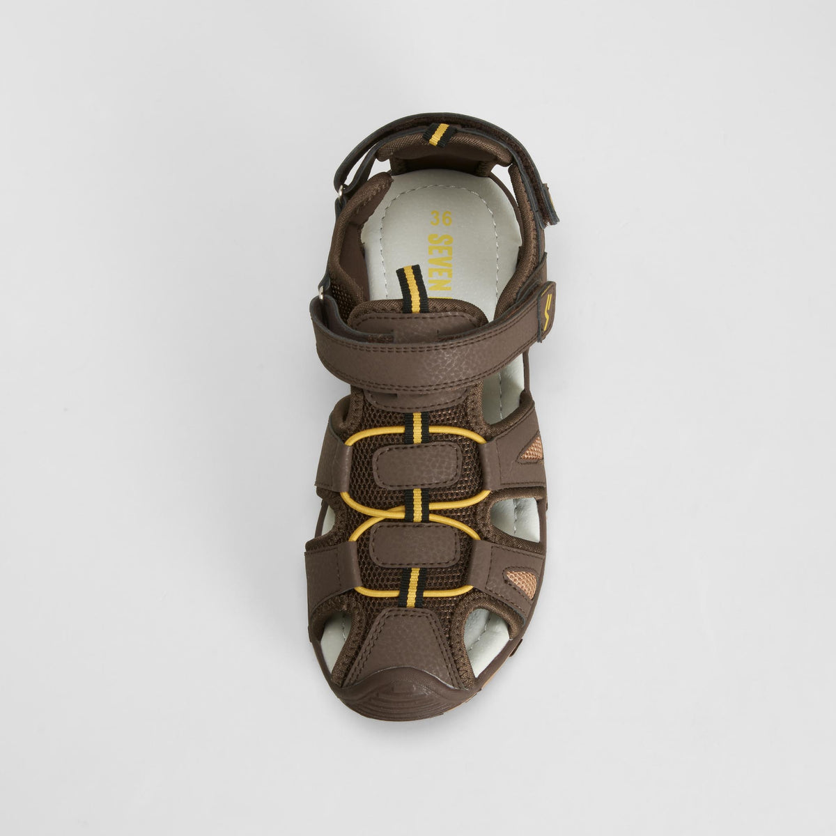 Sandalia deportiva tiras marrón SEVEN FIVE