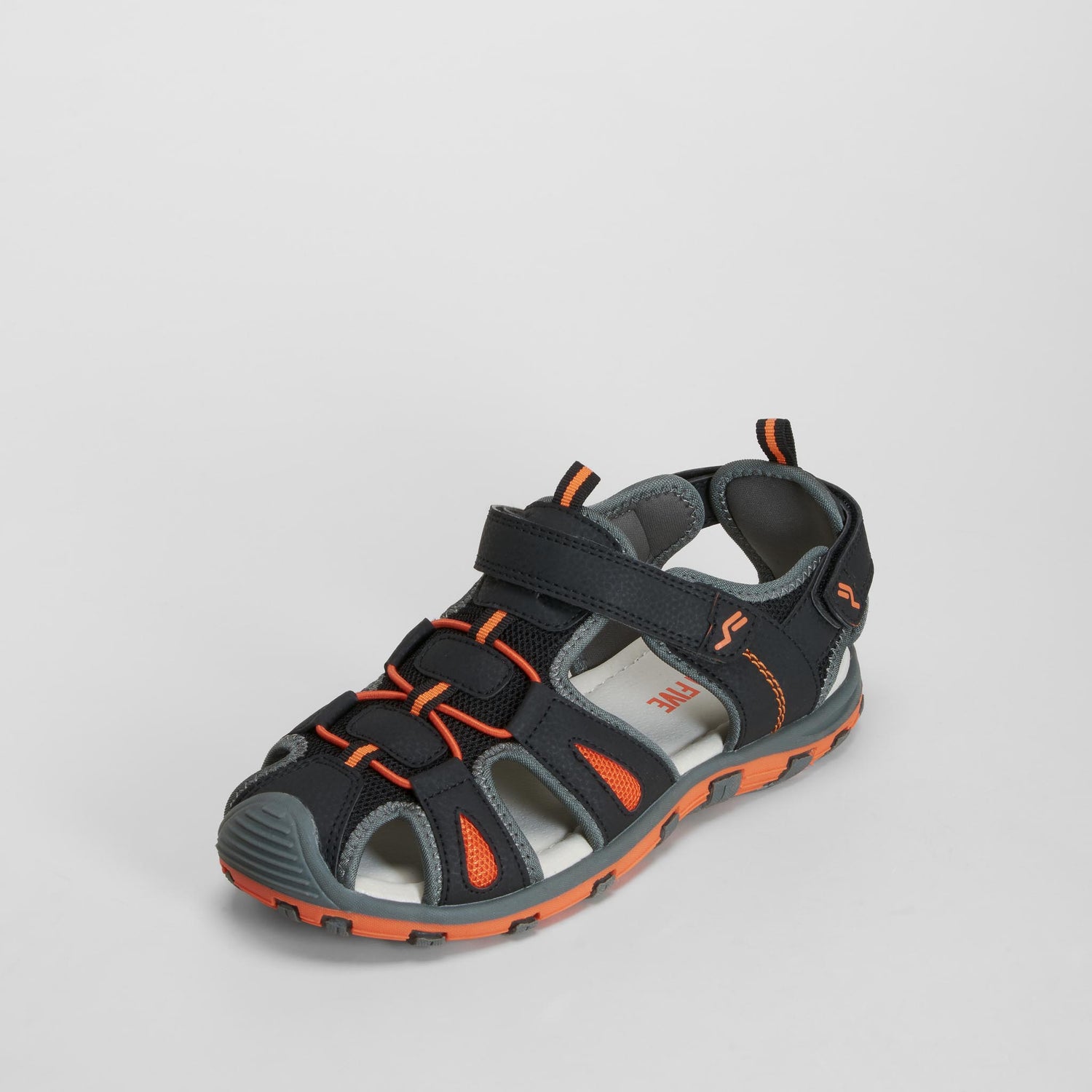 Sandalia deportiva tiras negra SEVEN FIVE