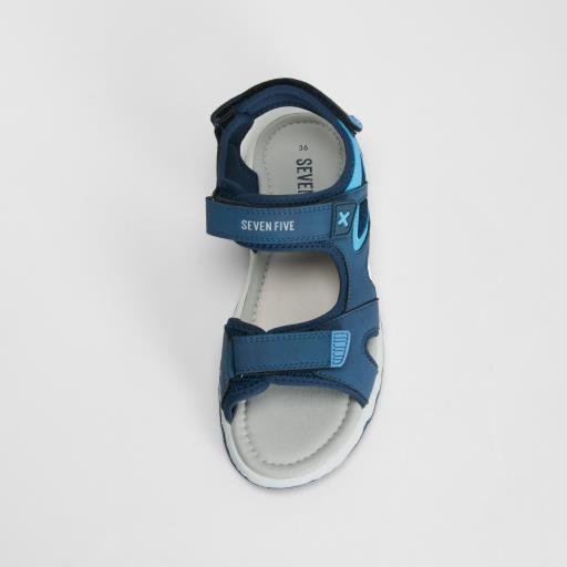 Sandalia deportiva velcro azul SEVEN FIVE