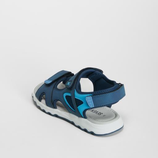 Sandalia deportiva velcro azul SEVEN FIVE