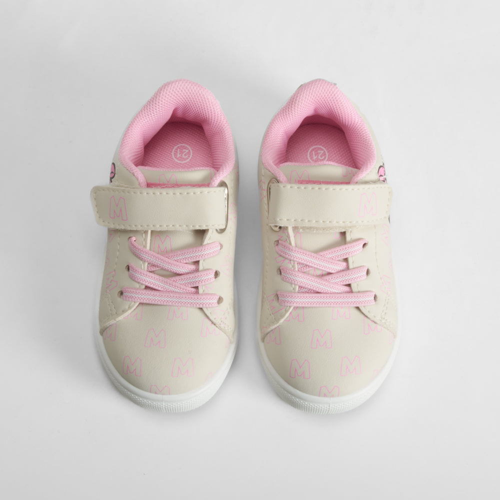 Deportiva bebé beige con detalles rosas MINNIE