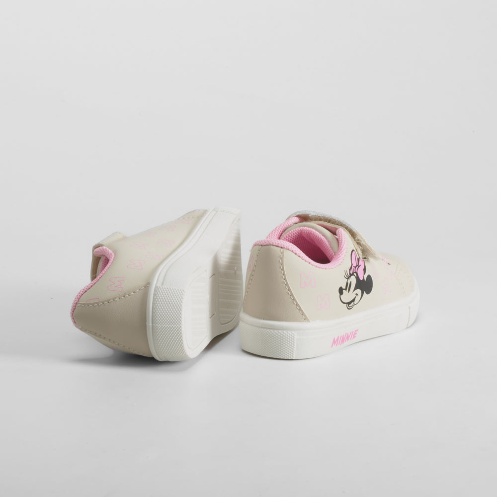 Deportiva bebé beige con detalles rosas MINNIE