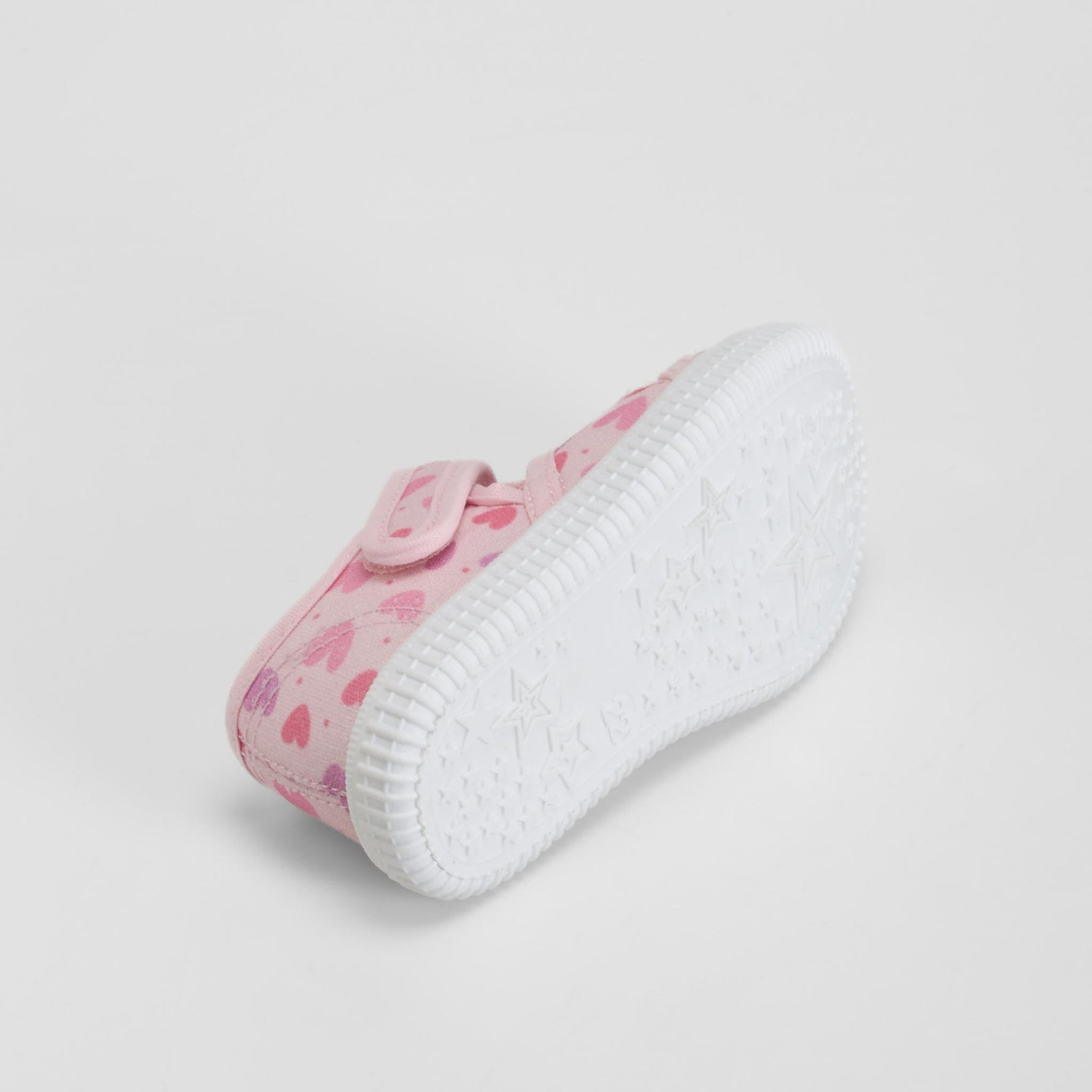 Zapatilla lona cangrejera corazón bebé rosa BACHE