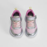Zapatilla de luces rosa y plateada bebé SKECHERS