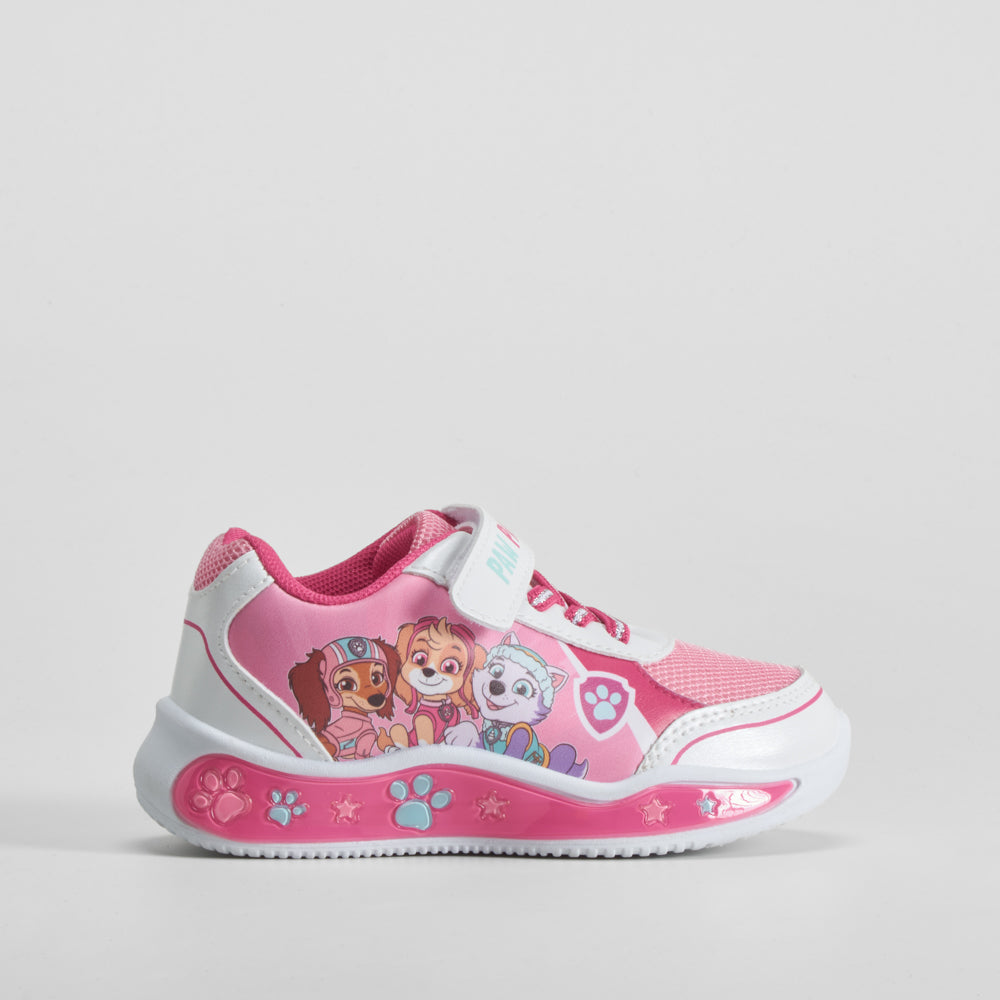 Deportiva de luces blanca y rosa PATRULLA CANINA