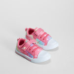 Zapatilla lona velcro y cordones rosa BEPPI
